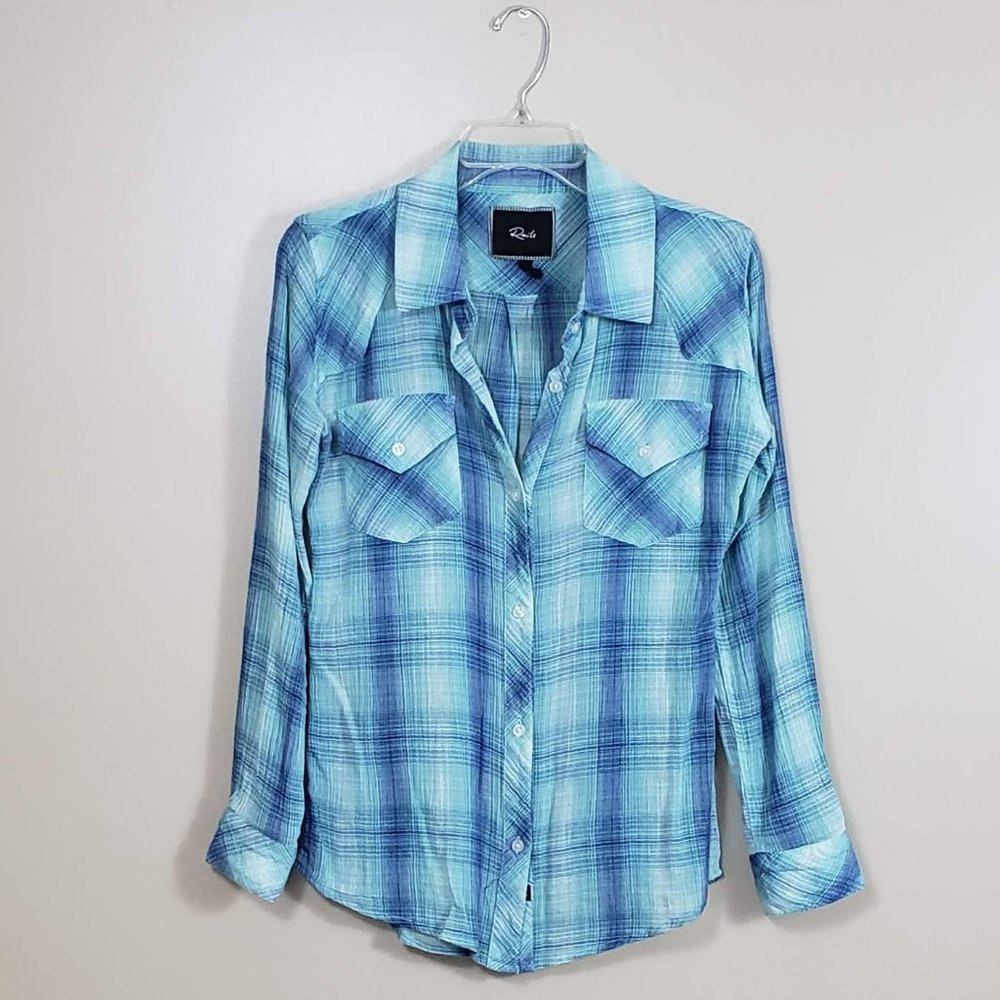 Sold Rails Gauzy Plaid Top